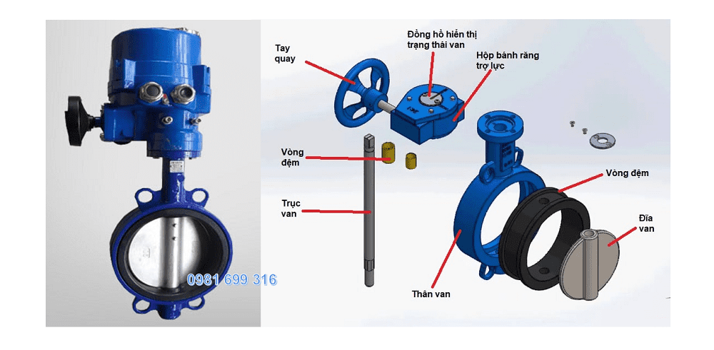 van bướm điều khiển điện 220V 2