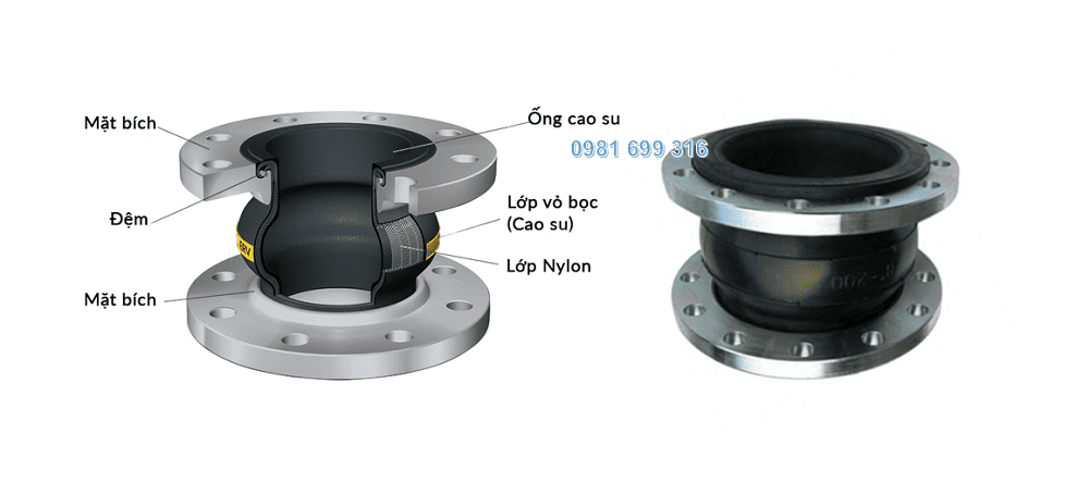 khớp chống rung cao su mặt bích 2