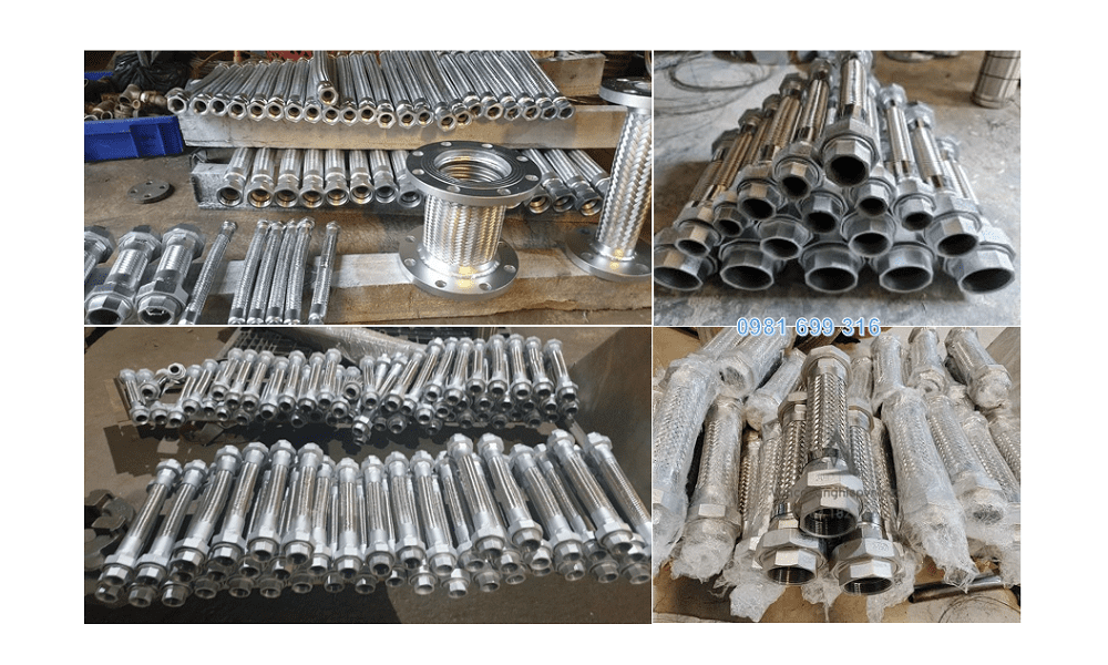 khớp nối mềm inox 2 đầu rắc co 3