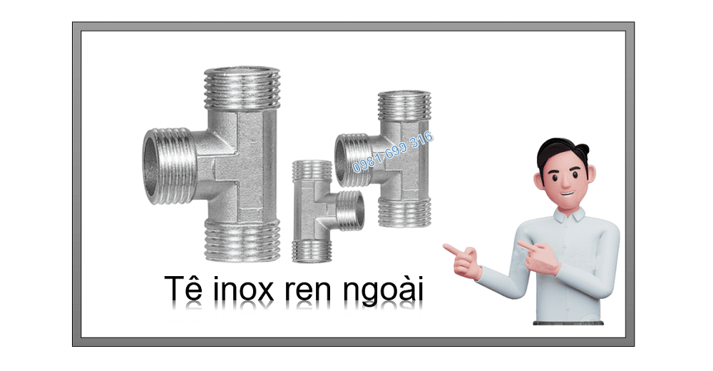 tê inox ren ngoài 1