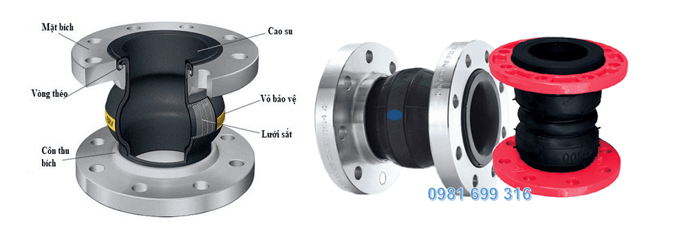 khớp nối mềm cao su DN100 2