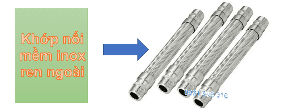 khớp mềm inox ren ngoài 1