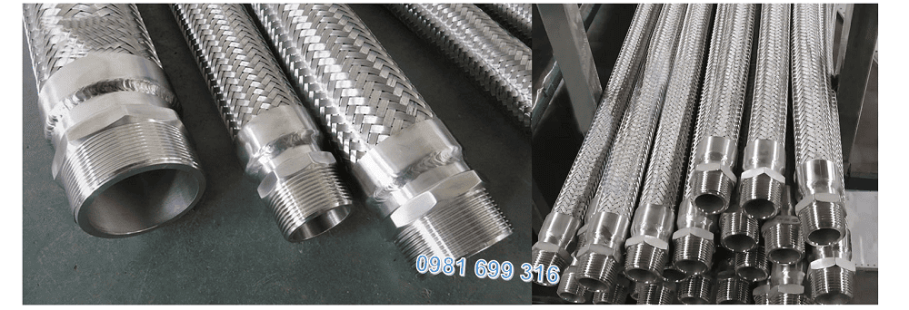 khớp mềm inox ren ngoài 3