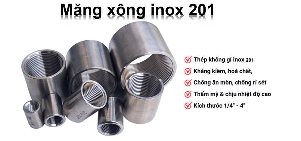 măng xông inox 201 1