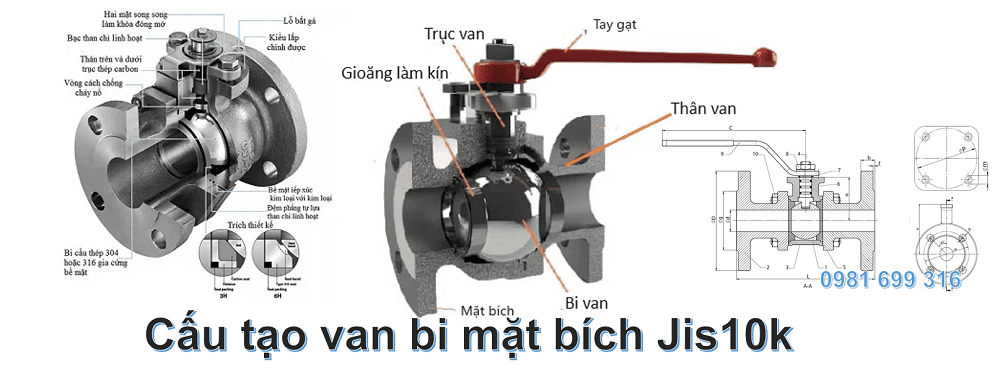 van bi mặt bích Jis10k 3