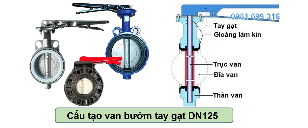 van bướm tay gạt DN125 2