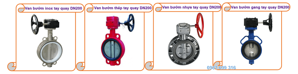 van bướm tay quay dn200 2