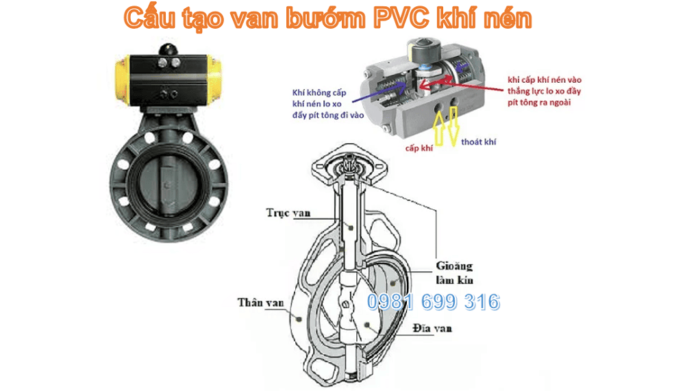 van bướm PVC khí nén 2