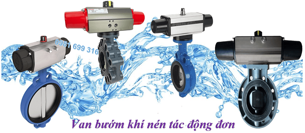 van bướm khí nén tác động đơn 1 