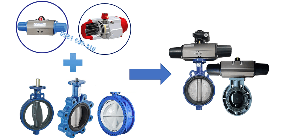 van bướm khí nén tác động đơn 2